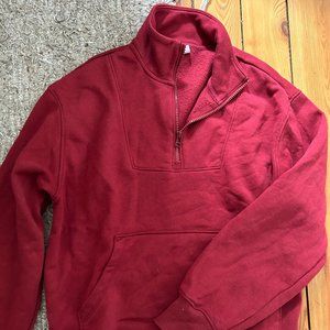 Old Navy Red Quarter Zip Sweater